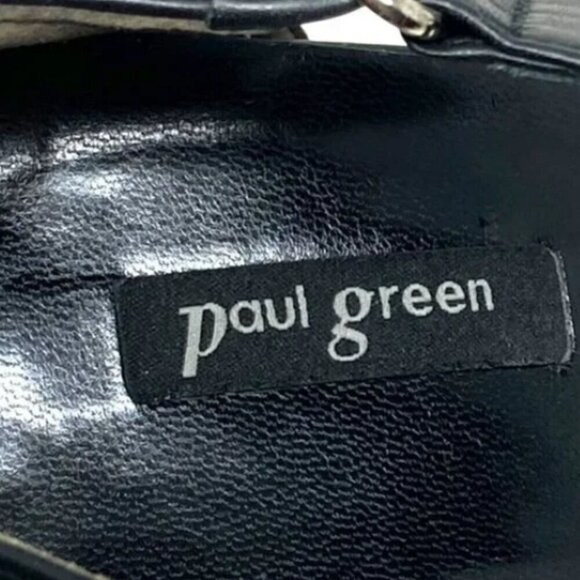 Paul Green Desire Black Leather Cross Ankle Strap Pointed-Toe Heels - Size 8.5 - Picture 6 of 7